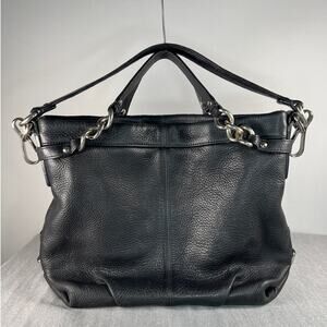 Coach Brooke Duffle Black Leather Shoulder Bag